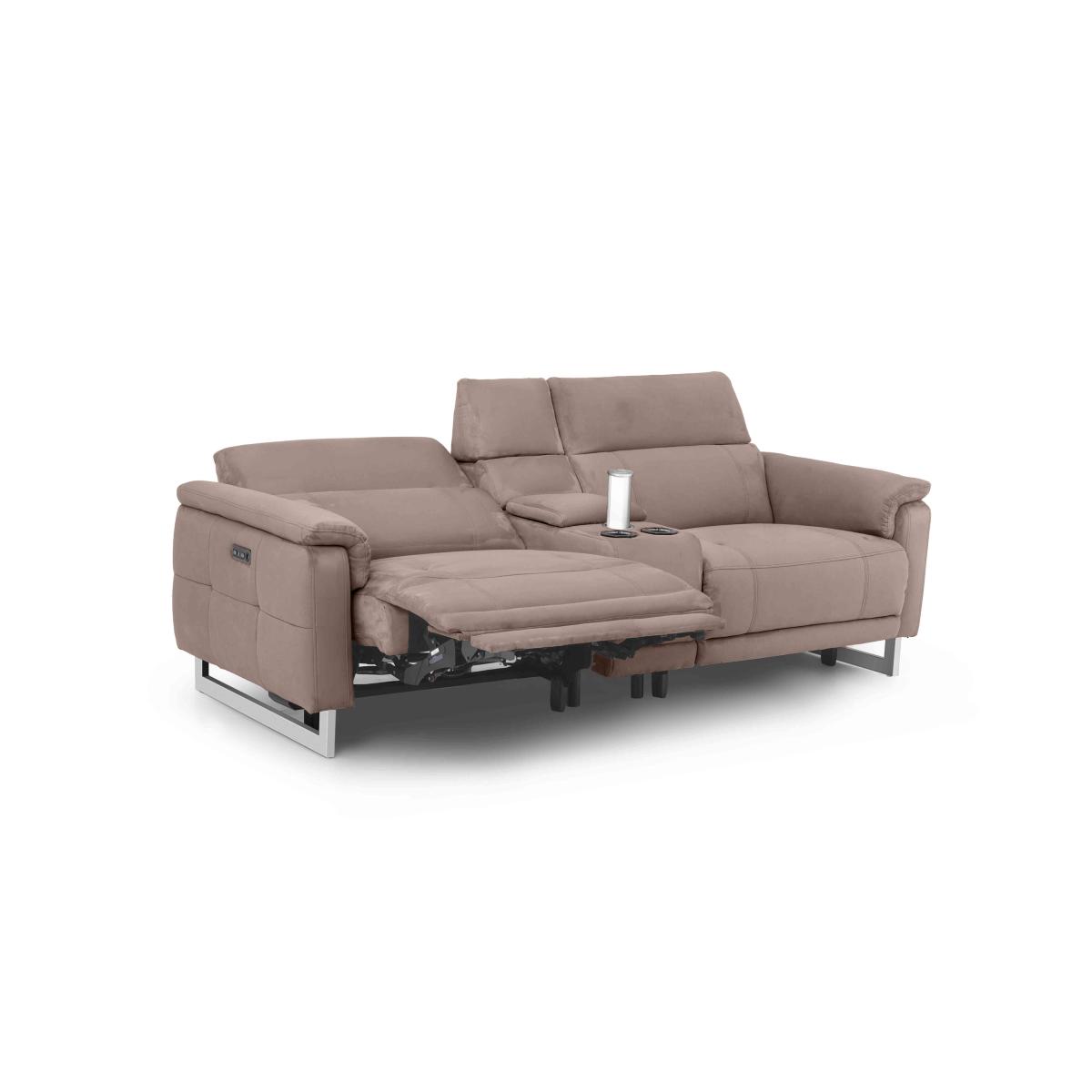 Moet 3 Seater Fabric Power Recliner Sofa with Telescopic Headrests and Smart Console – image 10