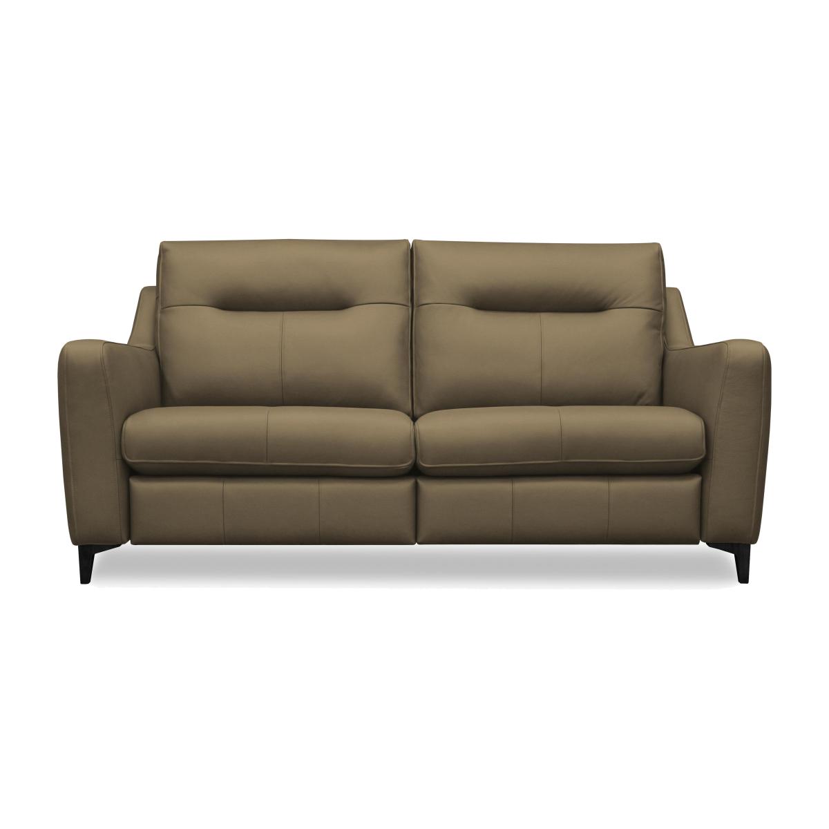 G Plan - Arlo 3 Seater Leather Power Recliner Sofa - Capri Mushroom with Ebony Feet