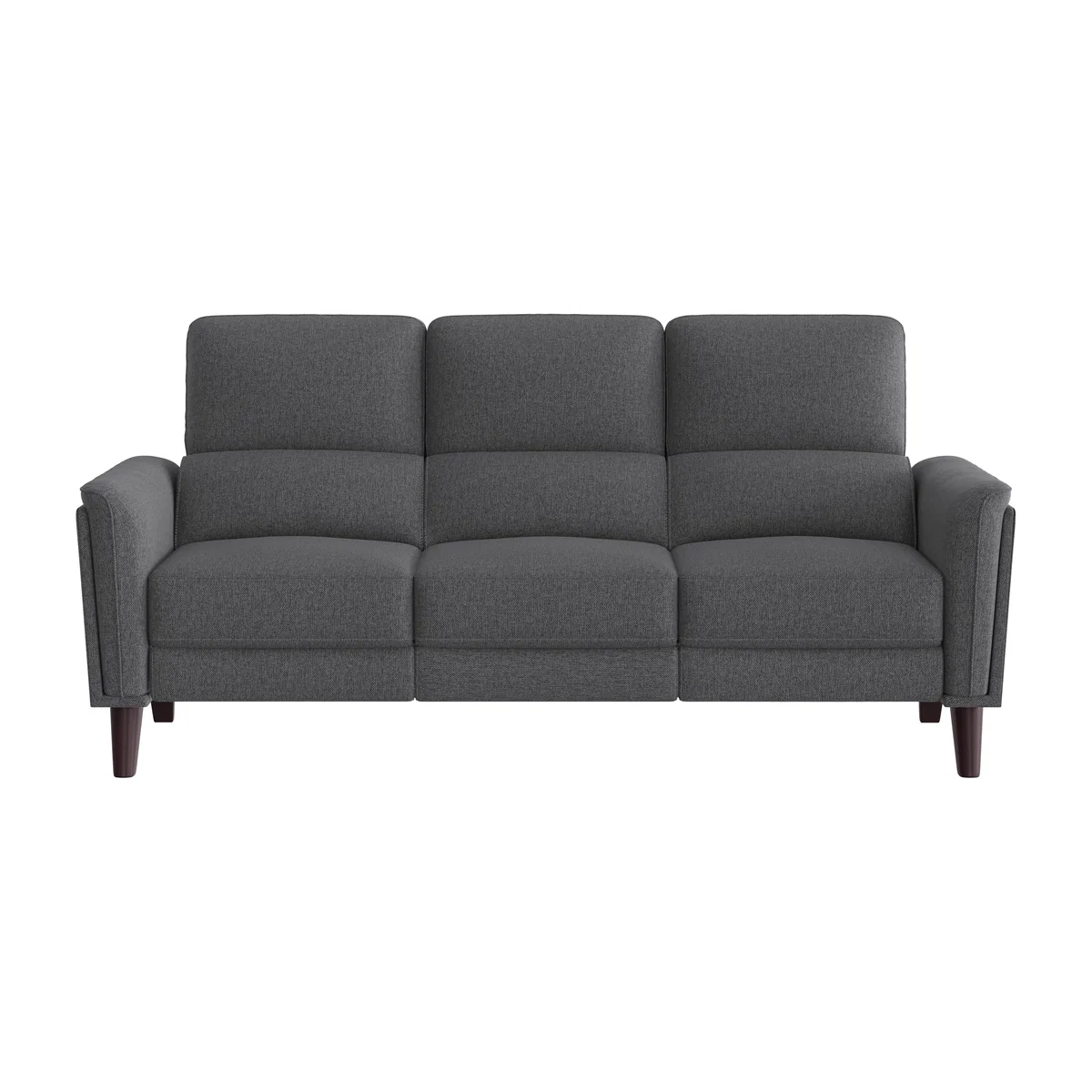 Compact Collection Klein 3 Seater Fabric Power Recliner Sofa with Telescopic Headrests - R39 Charcoal