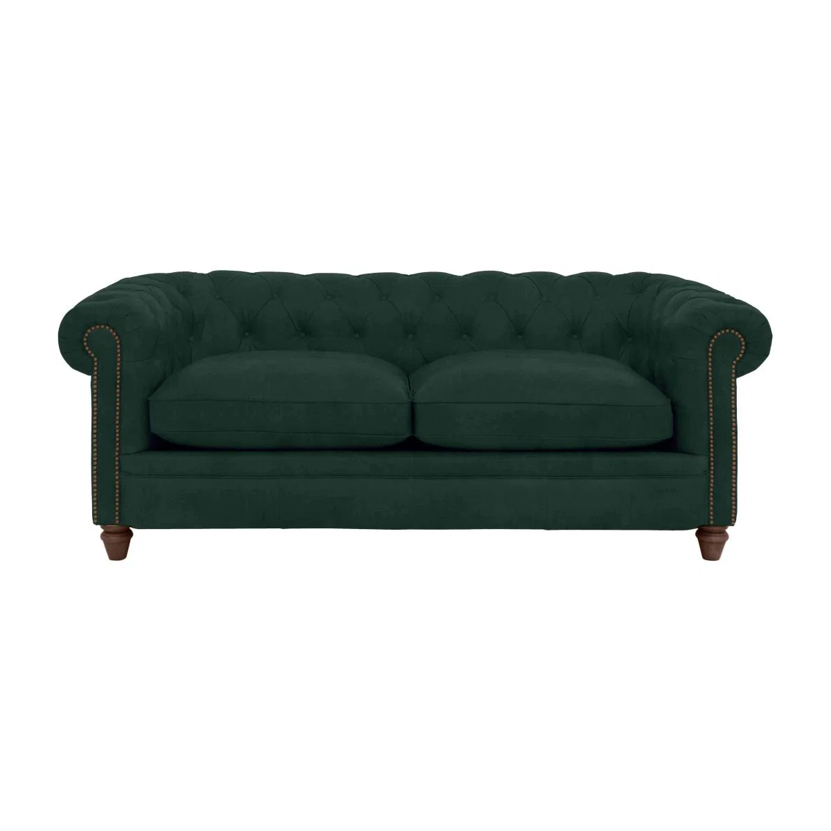 Alexander and James - Chesterfield Collection Ralph 3 Seater Fabric Sofa - Honeycreeper with Studs - Dark Feet