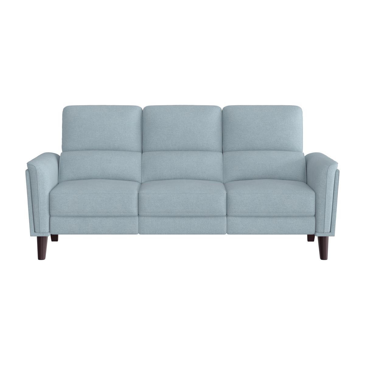 Compact Collection Klein 3 Seater Fabric Power Recliner Sofa with Telescopic Headrests - Baby Blue