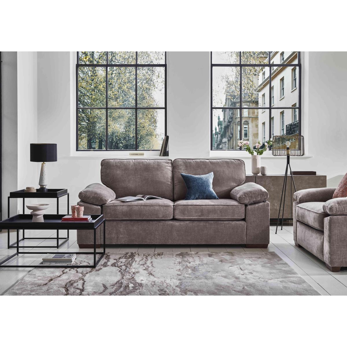 Home 3 Seater Fabric Sofa - Blue – image 2