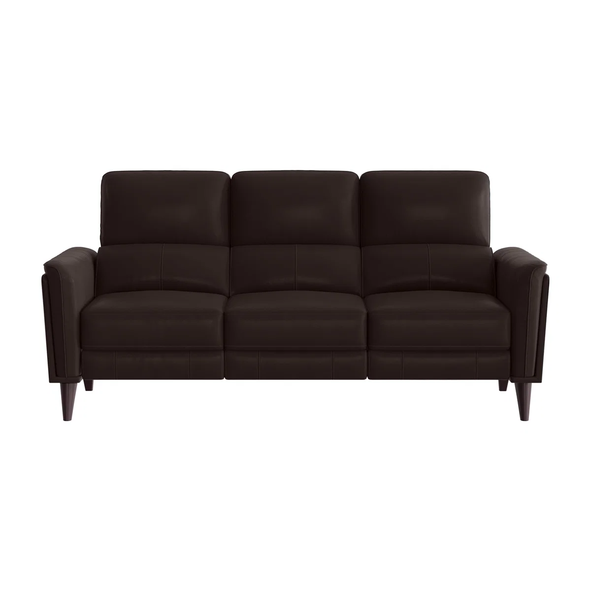 Compact Collection Klein 3 Seater HW Leather Power Recliner Sofa with Telescopic Headrests - Expresso