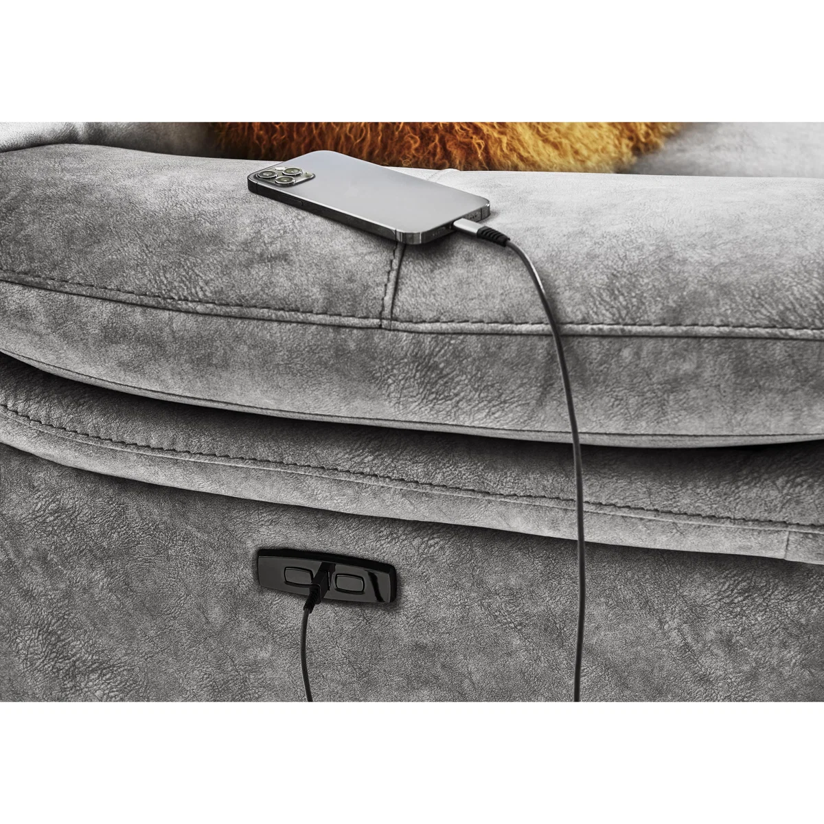 Berlin 3 Seater Fabric Power Recliner Sofa - Oatmeal – image 7