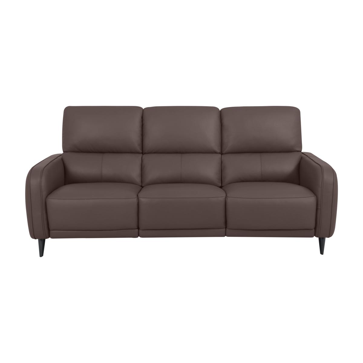 Domicil - Logan 3 Seater Leather Power Recliner Sofa - NP Cacao Brown