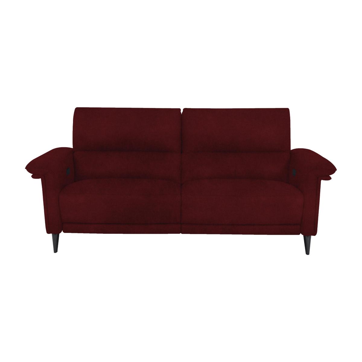 Domicil - Huxley 3 Seater Fabric Power Recliner Sofa with Telescopic Headrests - Burgundy