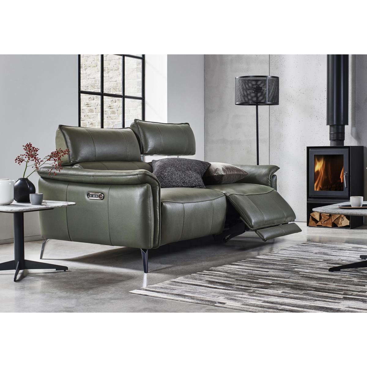 Jude 3 Seater Leather Sofa - Grey – image 2