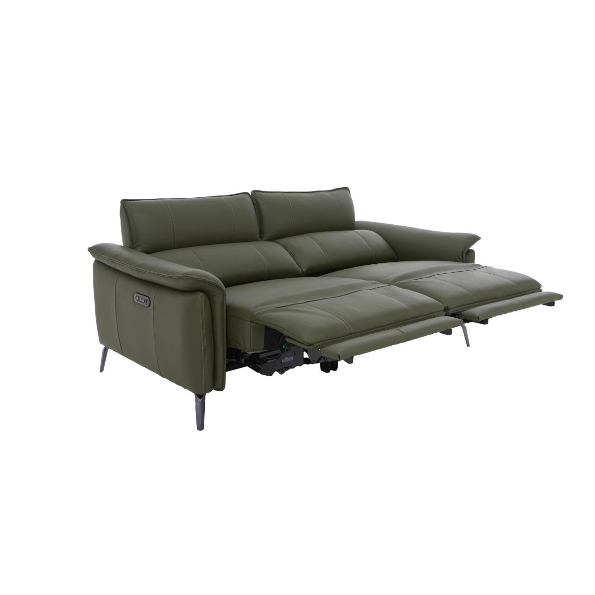Jude 3 Seater Leather Sofa - Grey – image 11