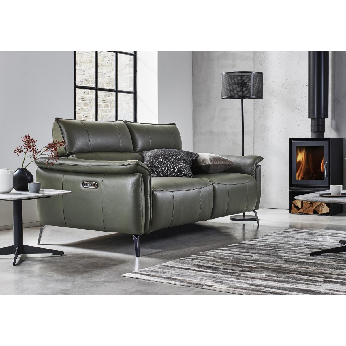 Jude 3 Seater Leather Sofa - Grey – image 3