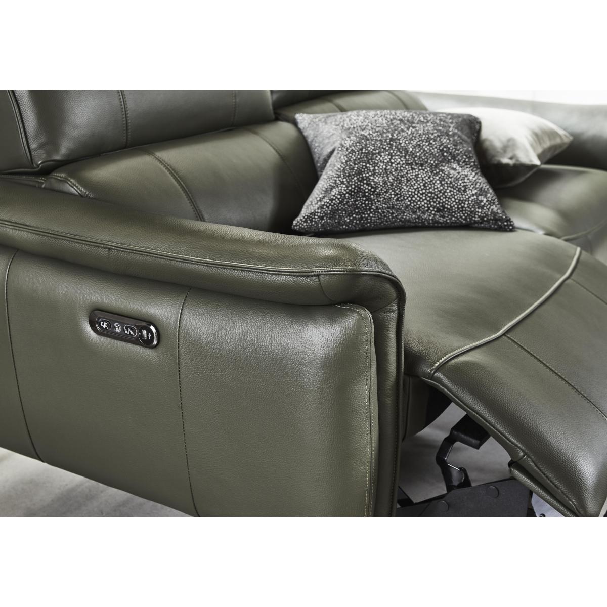 Jude 3 Seater Leather Sofa - Grey – image 6
