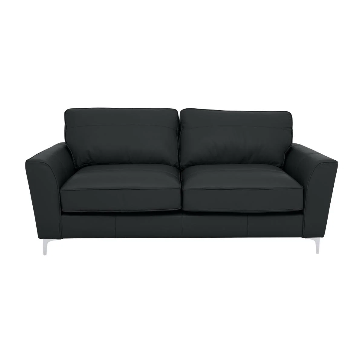Legend Classic Back 3 Seater Leather Sofa - Verona Steel