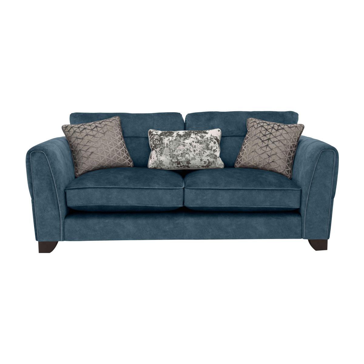 Ariana 3 Seater Fabric Classic Back Sofa - Dapple Ocean