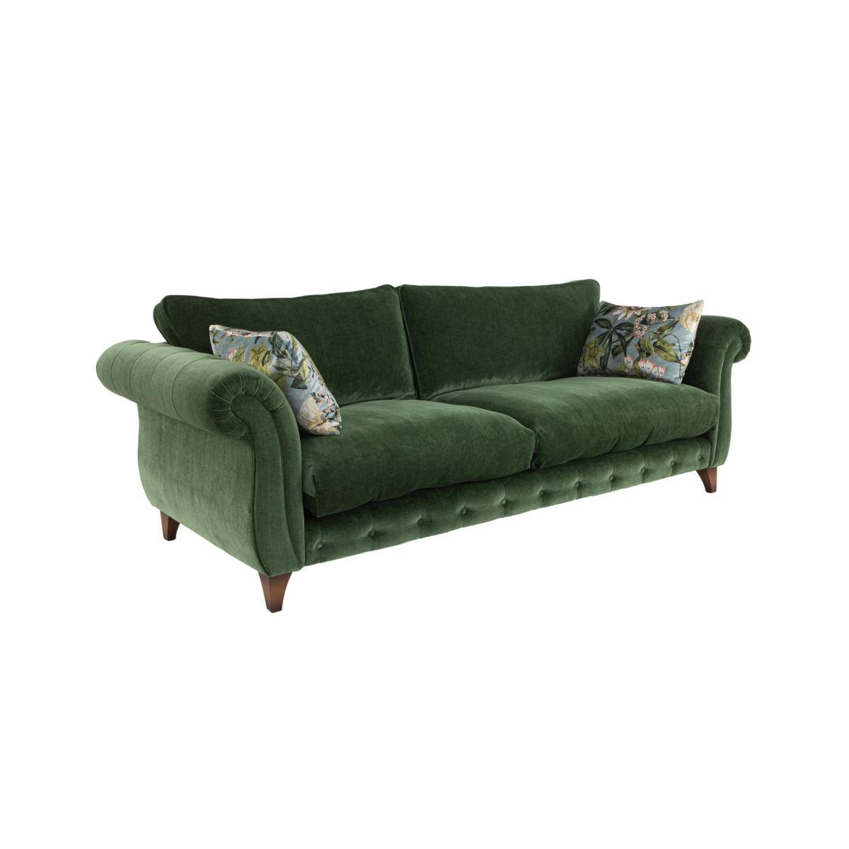 Boutique Palace Fabric 3 Seater Classic Back Sofa - Blue – image 5