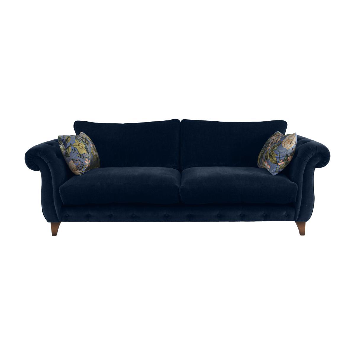 Boutique Palace Fabric 3 Seater Classic Back Sofa - Blue – image 1