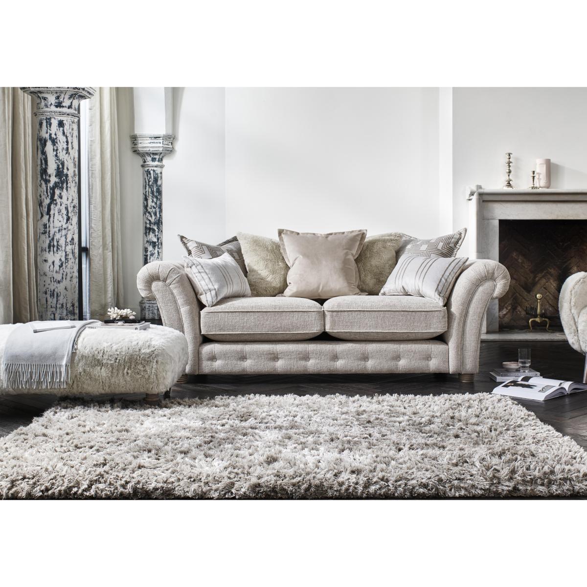 Oyster Bay 3 Seater Fabric Scatterback Sofa - Grey – image 2