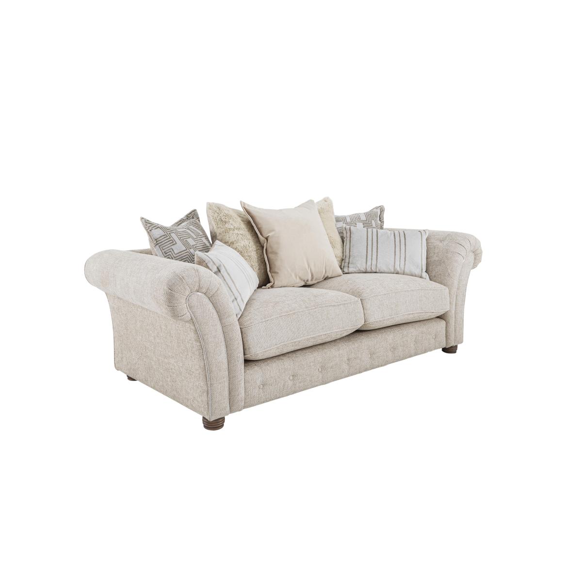 Oyster Bay 3 Seater Fabric Scatterback Sofa - Grey – image 6