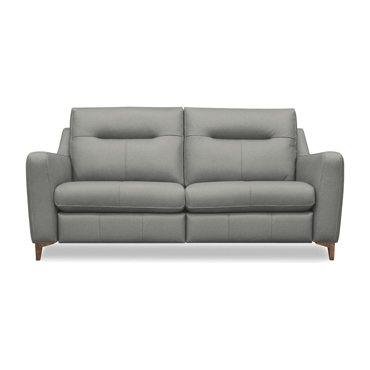G Plan - Arlo 3 Seater Leather Power Recliner Sofa - Texas Charcoal with Walnut Feet