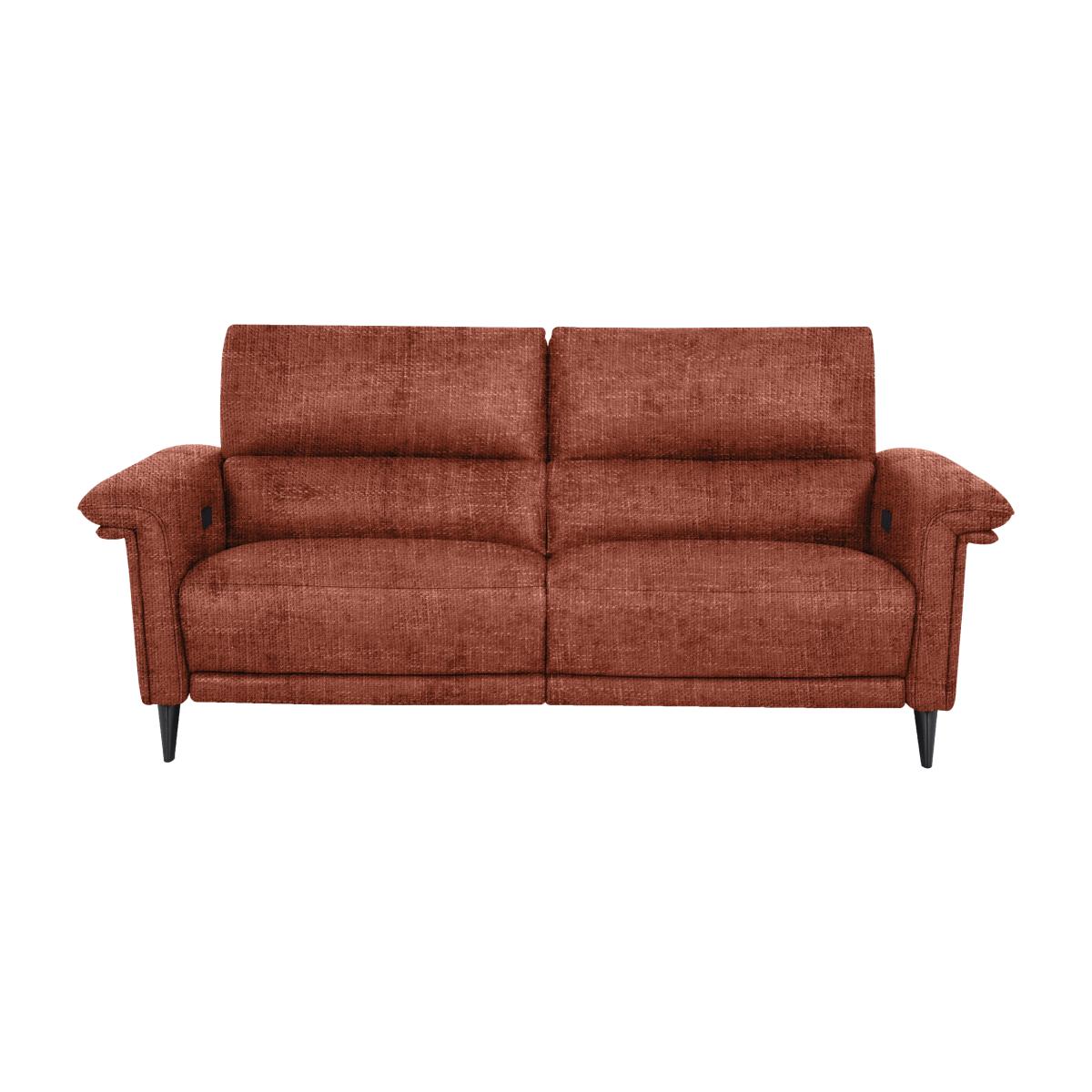 Domicil - Huxley 3 Seater Fabric Power Recliner Sofa with Telescopic Headrests - Red Maple