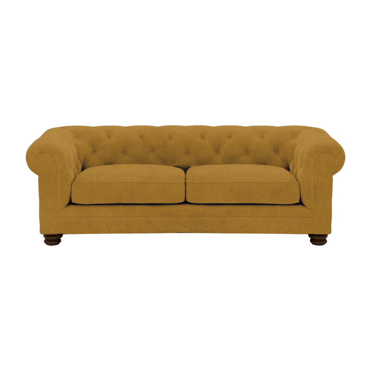 Alexander and James - Chesterfield Collection Hugo 3 Seater Fabric Sofa - Turmeric - Dark Feet