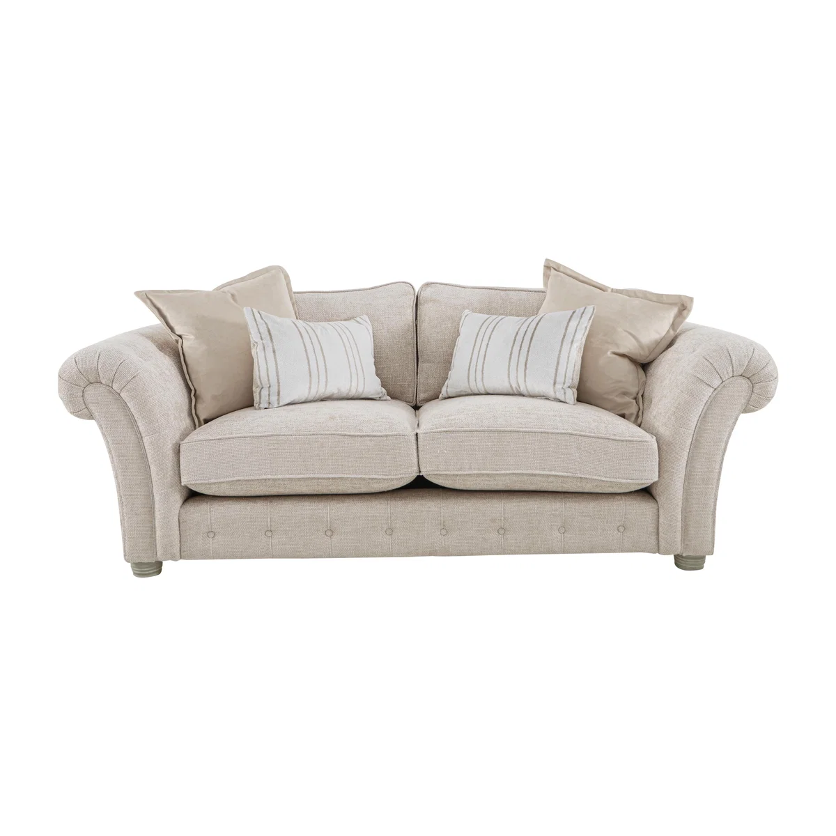 Oyster Bay 3 Seater Fabric Classic Back Sofa - Cream – image 1