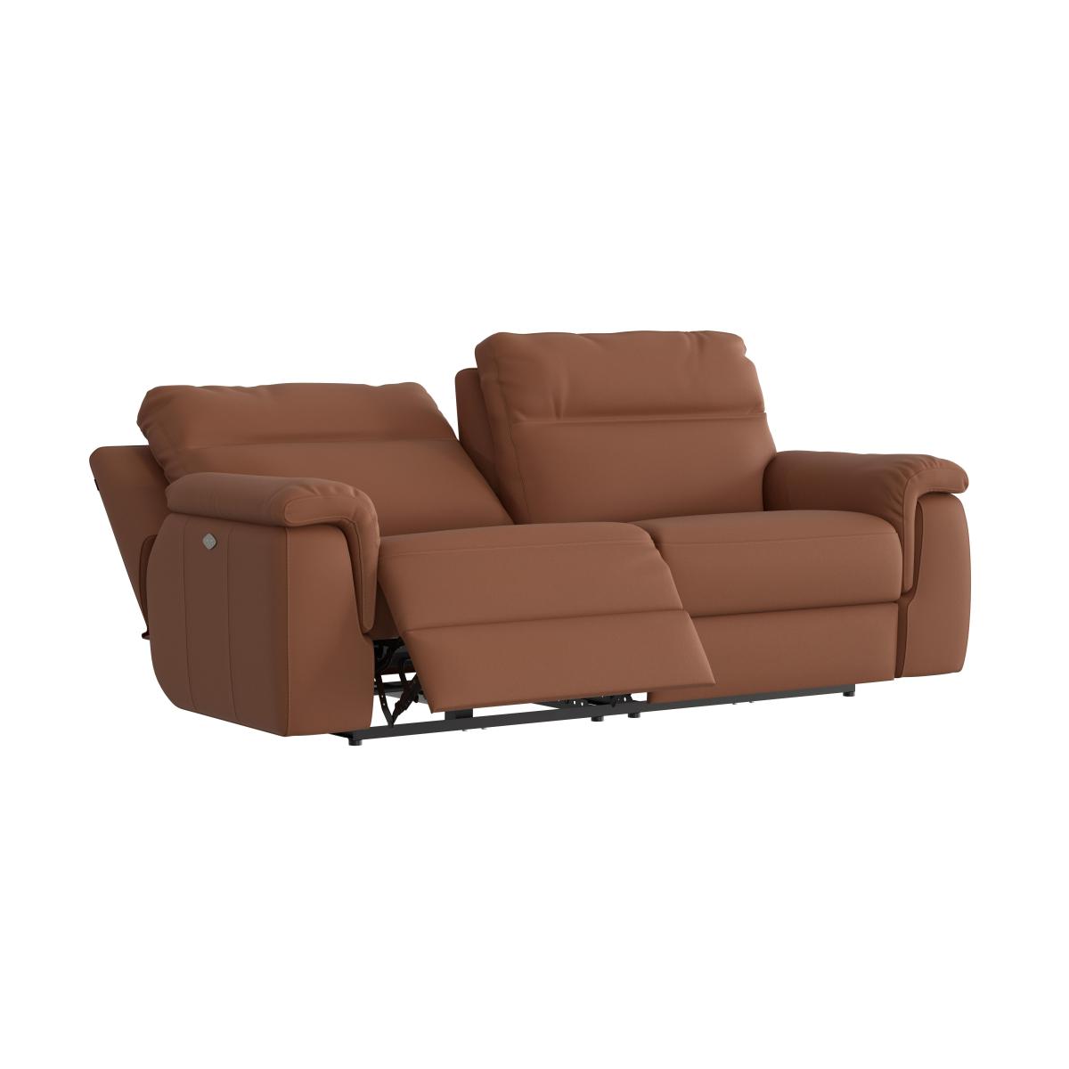 Nicoletti - Paolo 3 Seater Leather Power Recliner Sofa - Beige – image 6