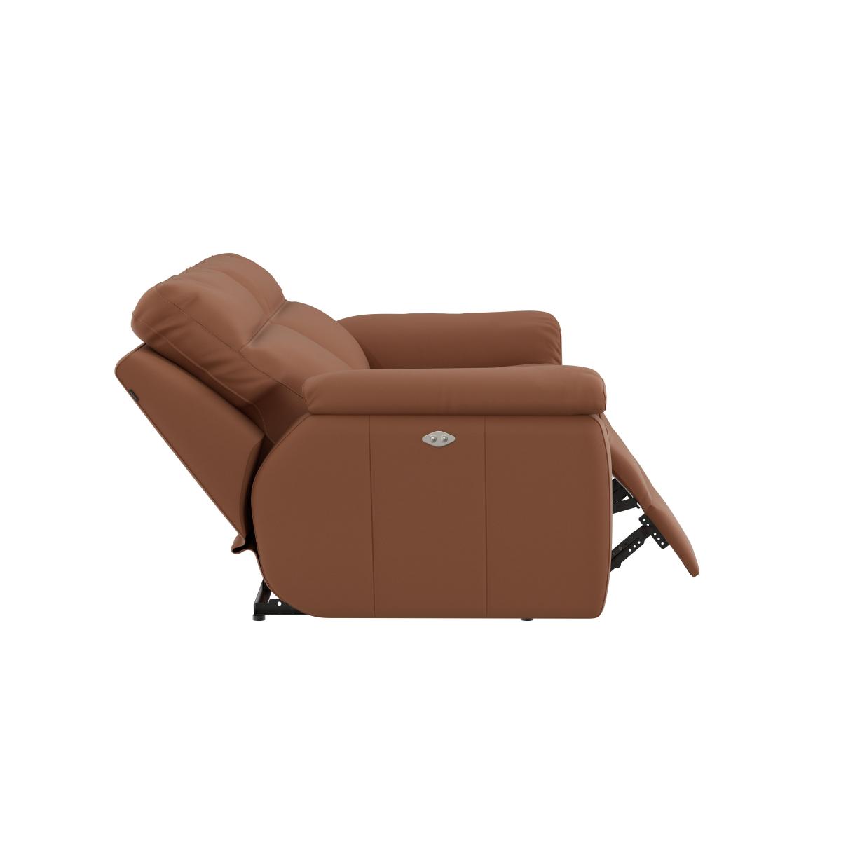 Nicoletti - Paolo 3 Seater Leather Power Recliner Sofa - Beige – image 7