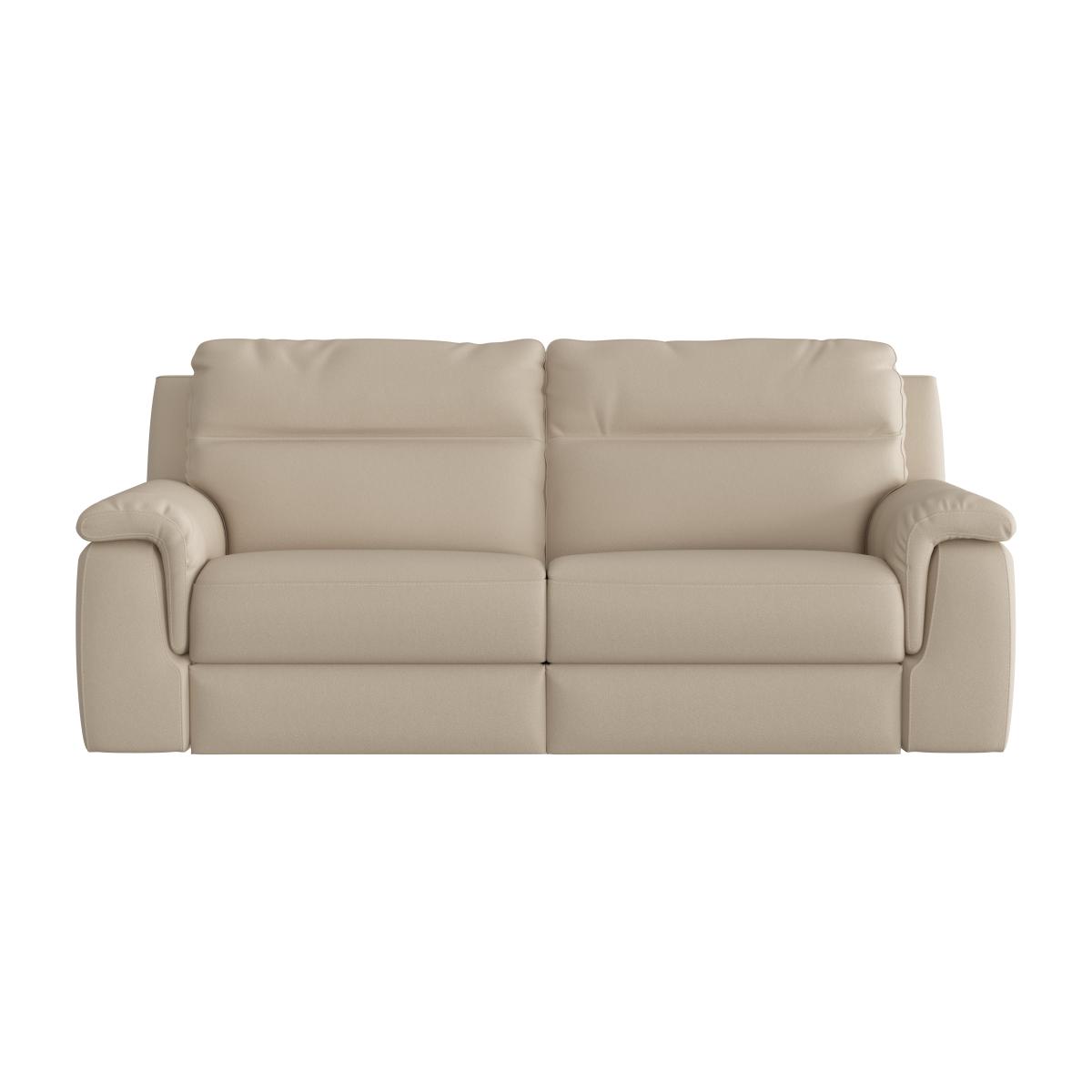Nicoletti - Paolo 3 Seater Leather Power Recliner Sofa - Beige – image 1