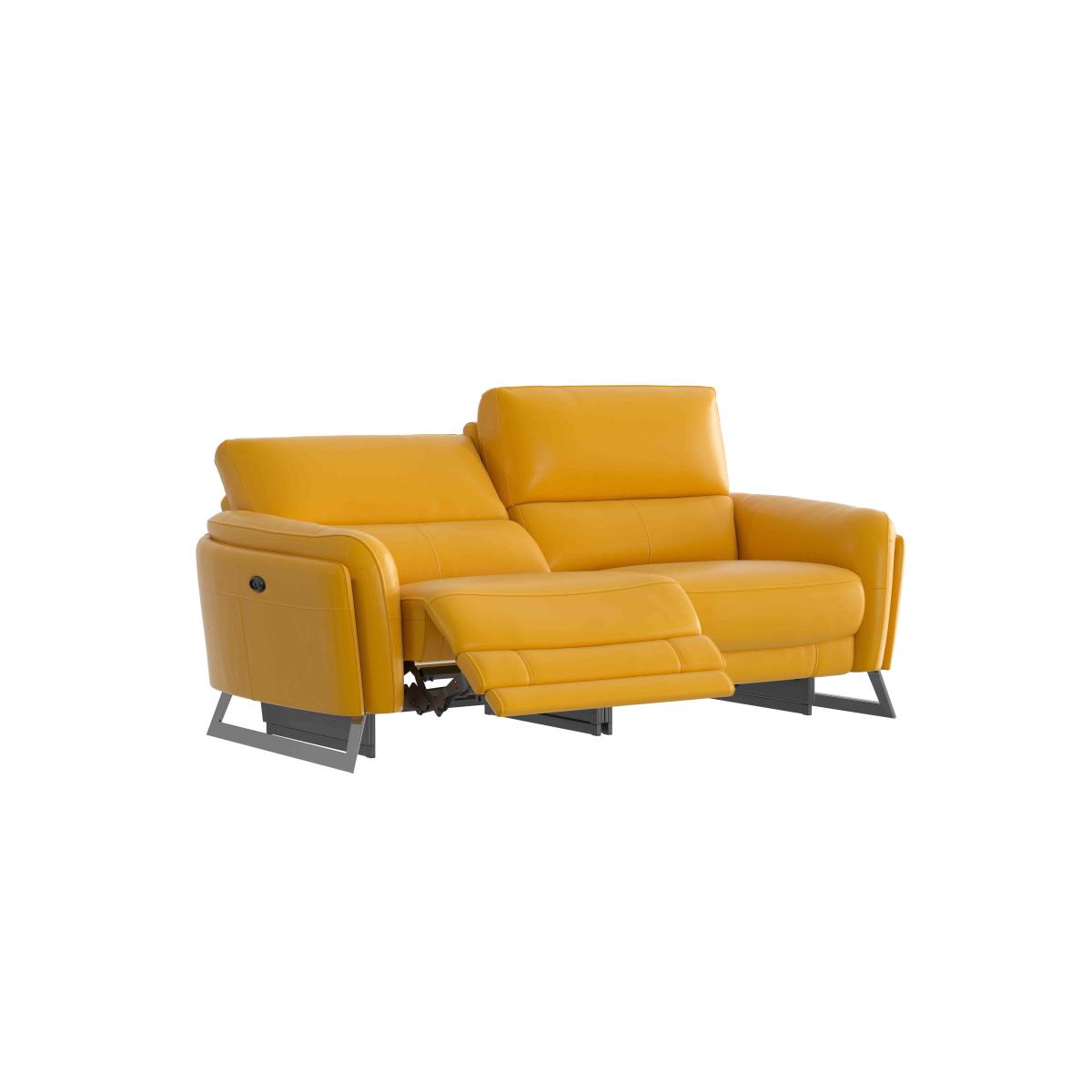 Amarilla 3 Seater Leather Power Recliner Sofa - Yellow- World of Leather – image 7