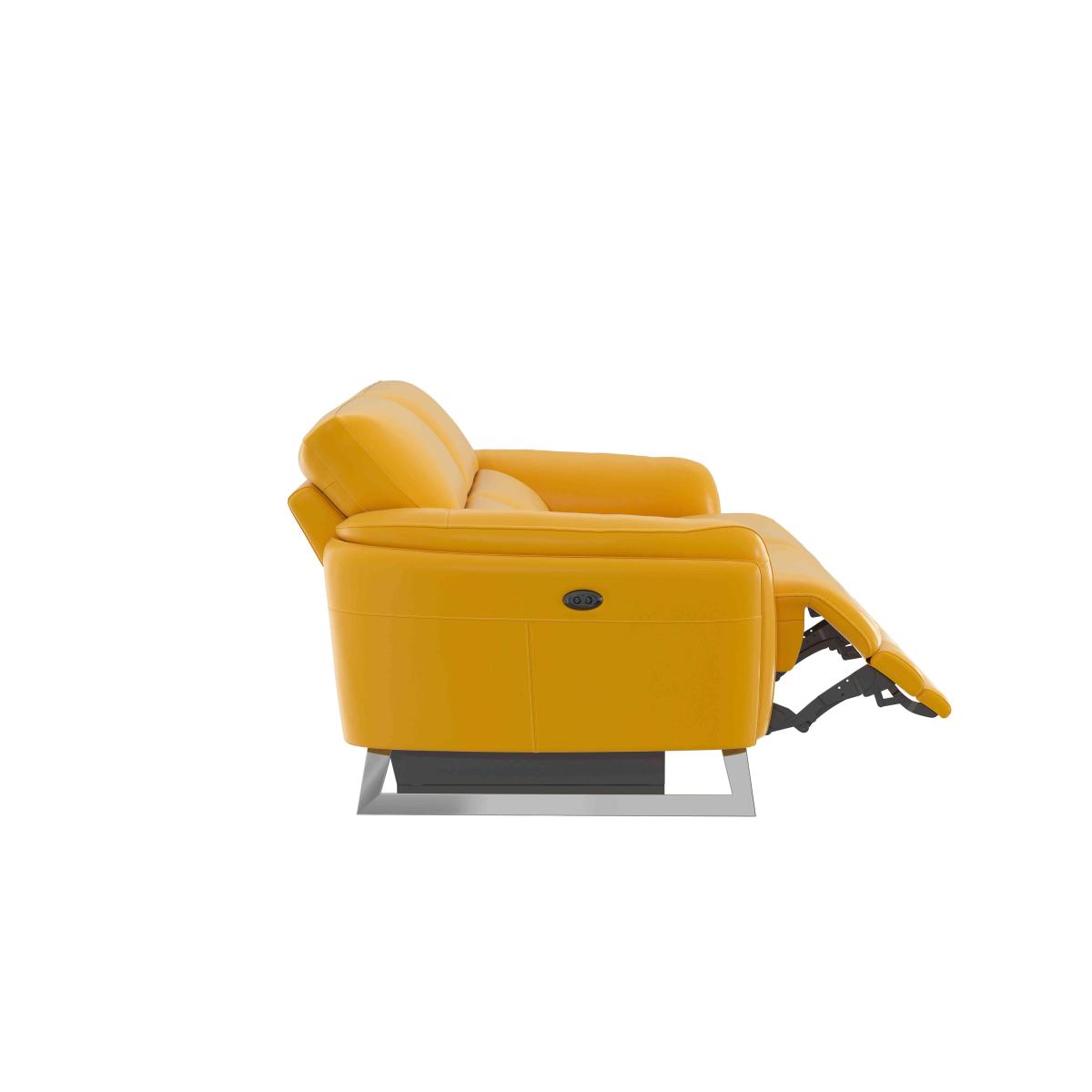 Amarilla 3 Seater Leather Power Recliner Sofa - Yellow- World of Leather – image 8