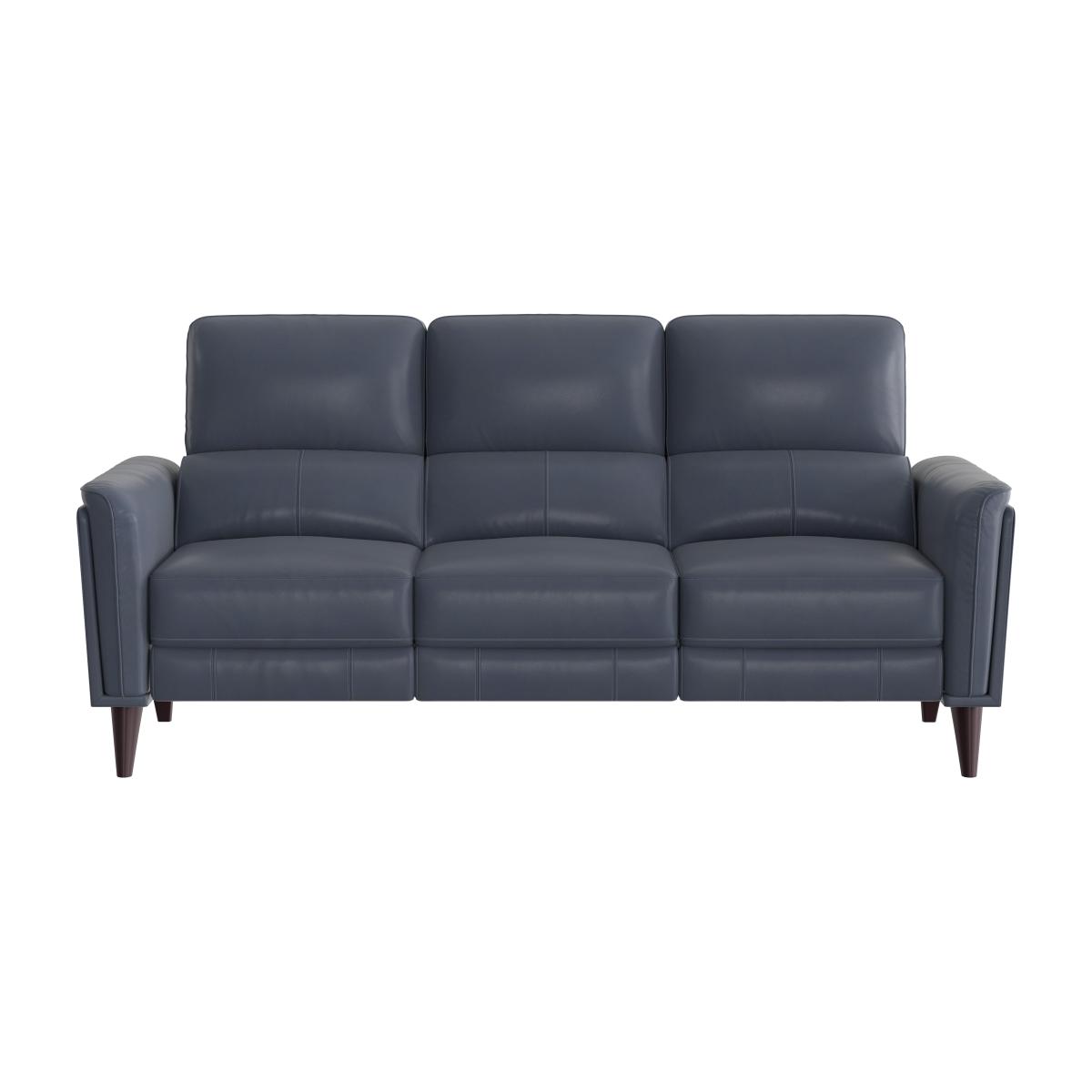Compact Collection Klein 3 Seater NC Leather Power Recliner Sofa with Telescopic Headrests - NC Ocean Blue