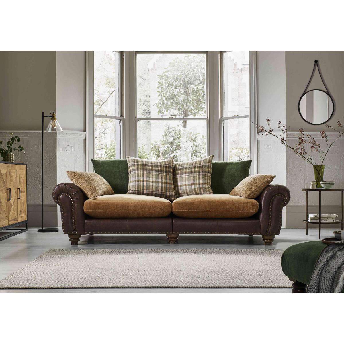 Alexander and James - Lincoln Large Split Frame Scatter Back Sofa - Brown – image 2