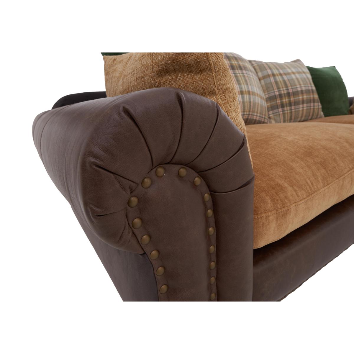Alexander and James - Lincoln Large Split Frame Scatter Back Sofa - Brown – image 5