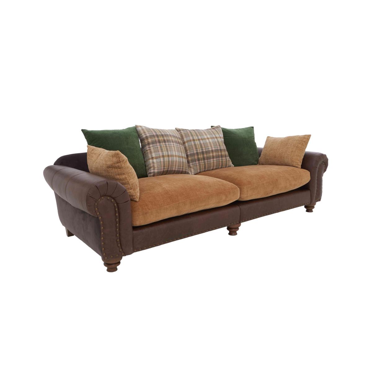 Alexander and James - Lincoln Large Split Frame Scatter Back Sofa - Brown – image 6