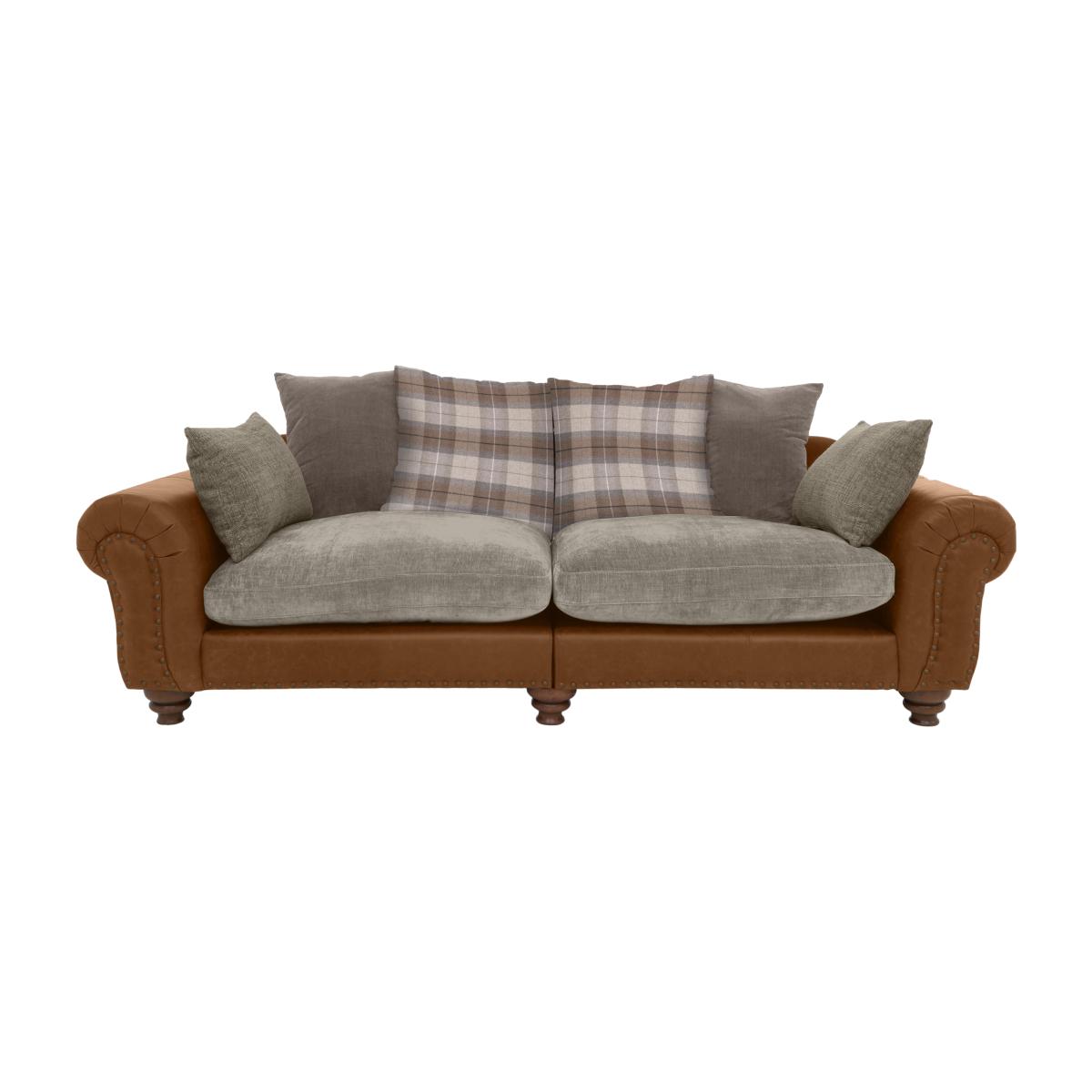 Alexander and James - Lincoln Large Split Frame Scatter Back Sofa - Brown – image 1