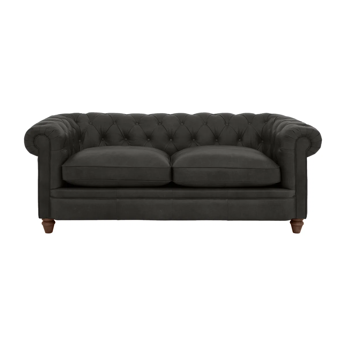 Alexander and James - Chesterfield Collection Ralph 3 Seater Leather Sofa - Saxon - Dark Feet