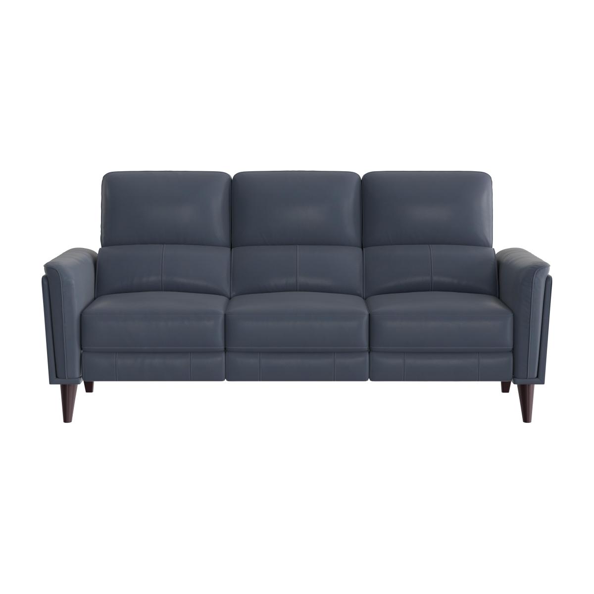 Compact Collection Klein 3 Seater HW Leather Power Recliner Sofa with Telescopic Headrests - Ocean Blue
