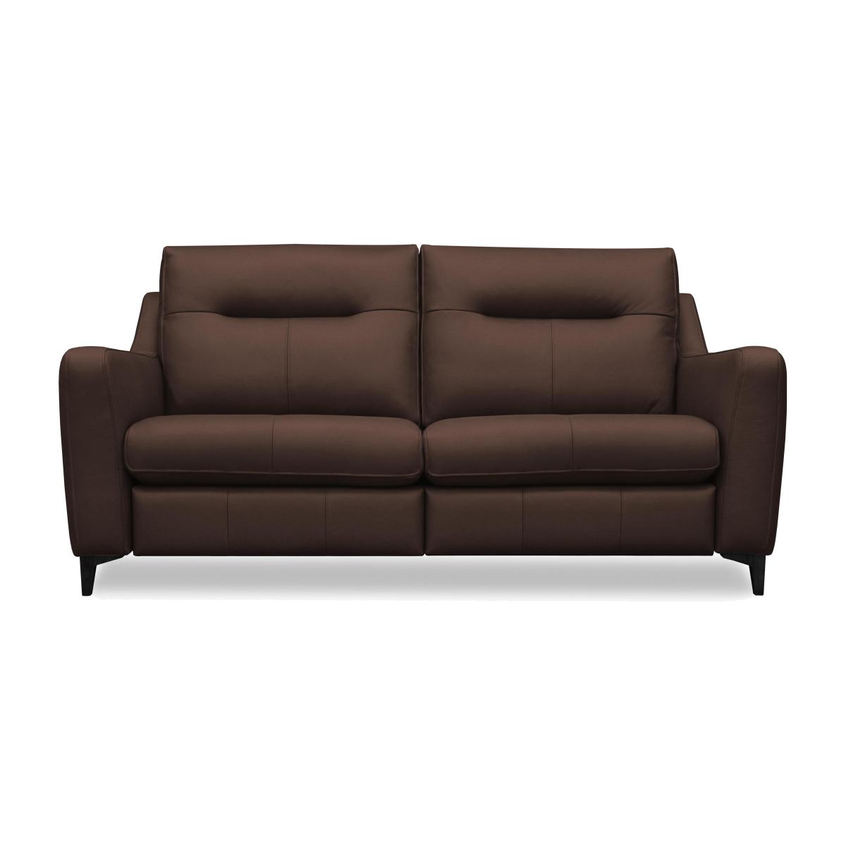G Plan - Arlo 3 Seater Leather Power Recliner Sofa - Capri Oak with Ebony Feet