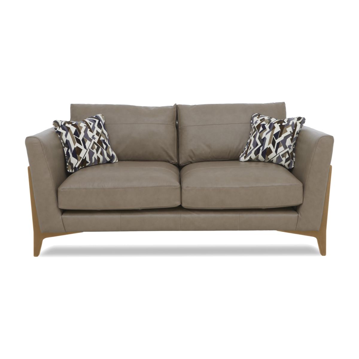 Iris 3 Seater Leather Sofa - Turino Mushroom Mo Ft