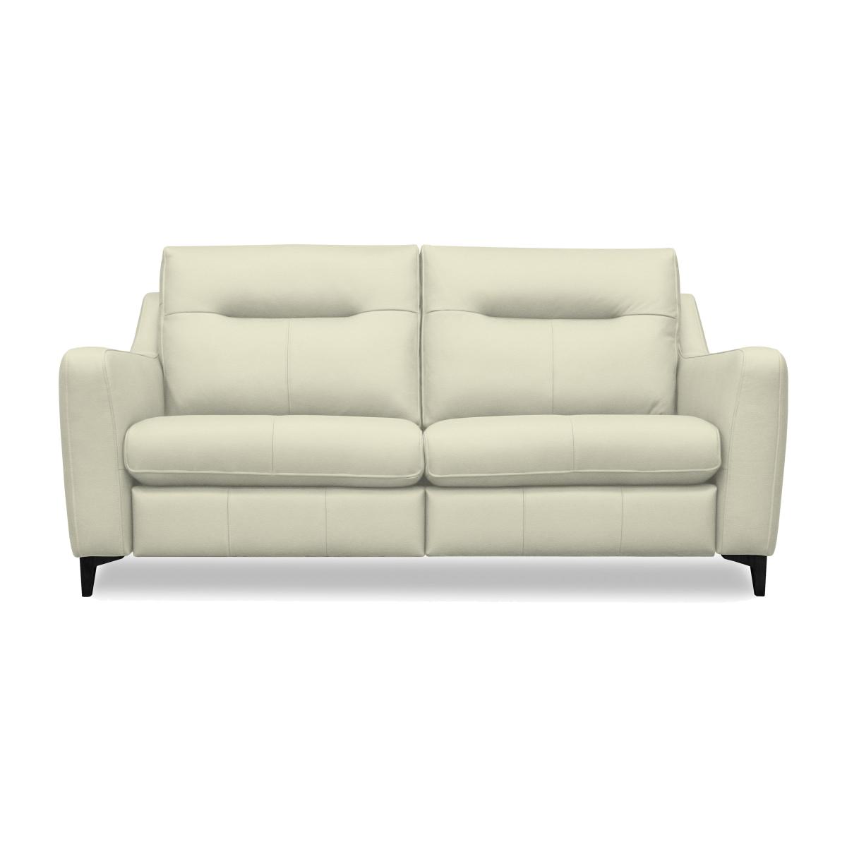 G Plan - Arlo 3 Seater Leather Sofa - No Recliner - Cambridge Chalk with Ebony Feet
