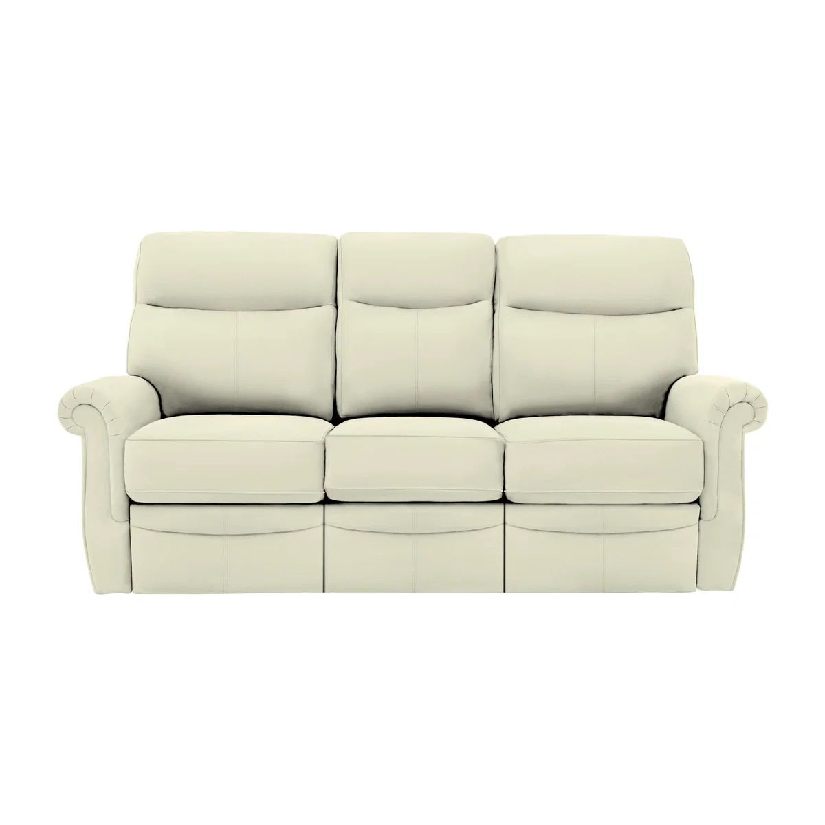 G Plan - Avon 3 Seater Leather Manual Recliner Sofa - White – image 1