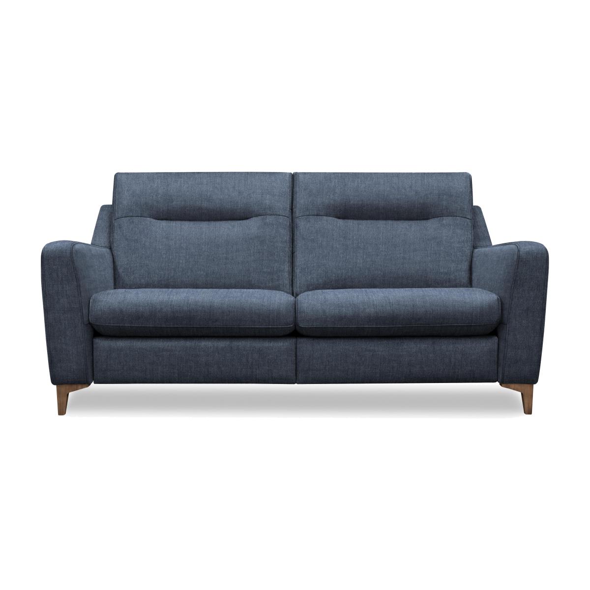 G Plan - Arlo 3 Seater Fabric Sofa - No Recliner - Manhattan Ink with Walnut Feet