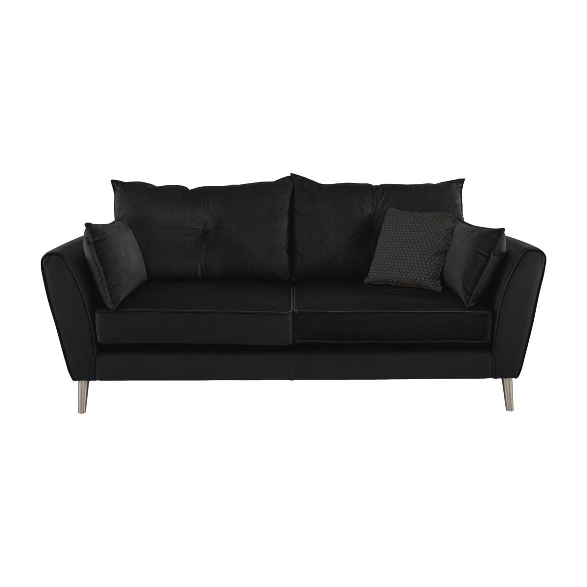 Celestia 3 Seater Fabric Sofa - Black – image 1