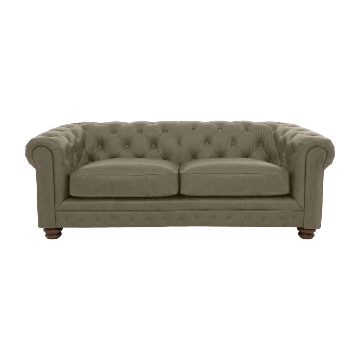Alexander and James - Chesterfield Collection Hugo 3 Seater Leather Sofa - Bluster - Dark Feet