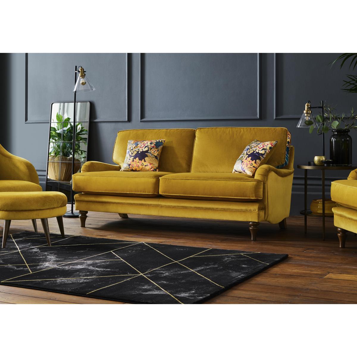 The Botanical Collection Tropicana 3 Seater Fabric Plain Sofa - Grey – image 2