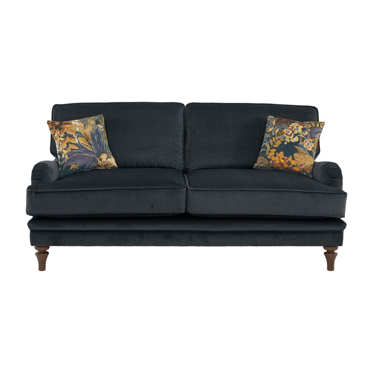 The Botanical Collection Tropicana 3 Seater Fabric Plain Sofa - Grey – image 1