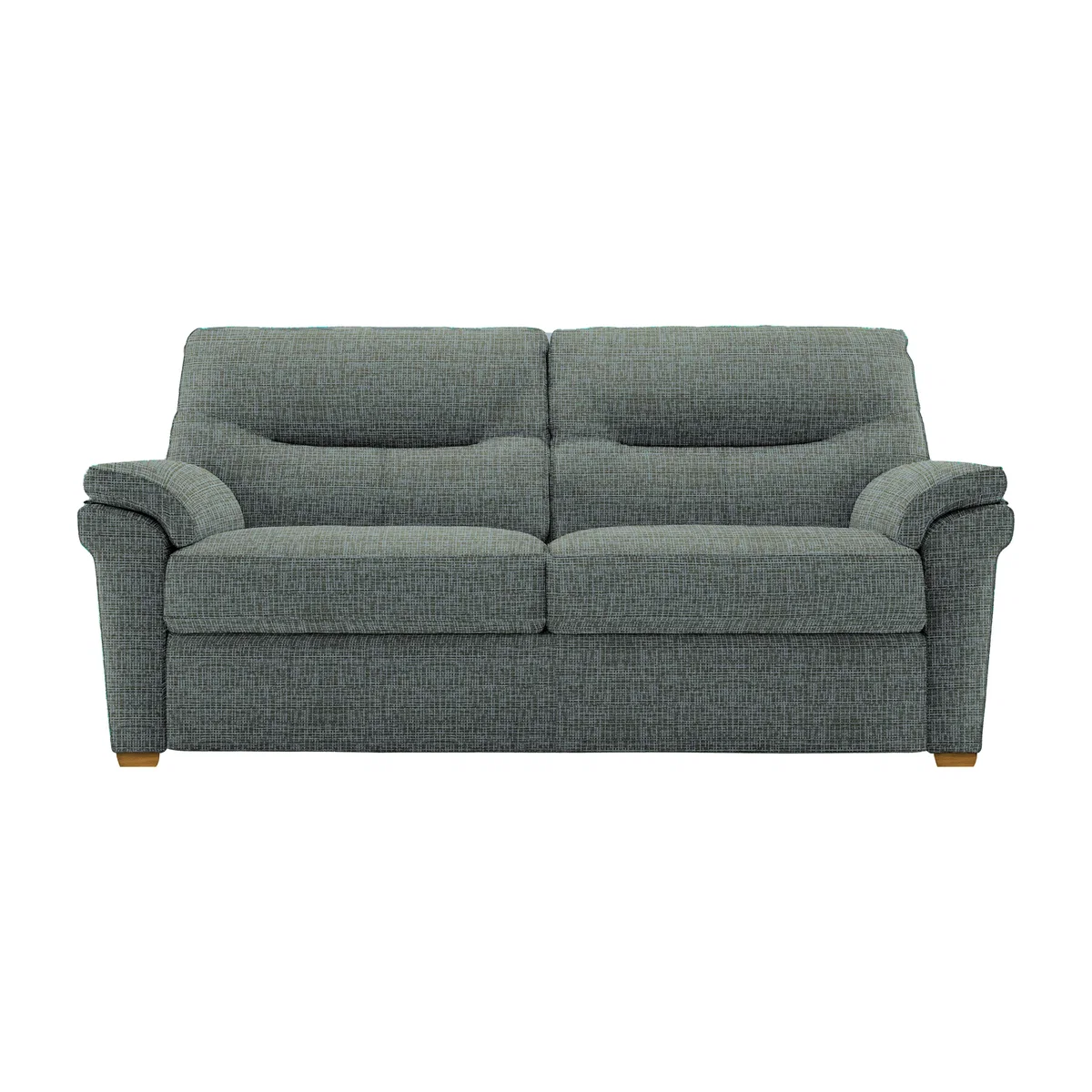 G Plan - Seattle 3 Seater Fabric Sofa with Wooden Feet - Waffle Marine