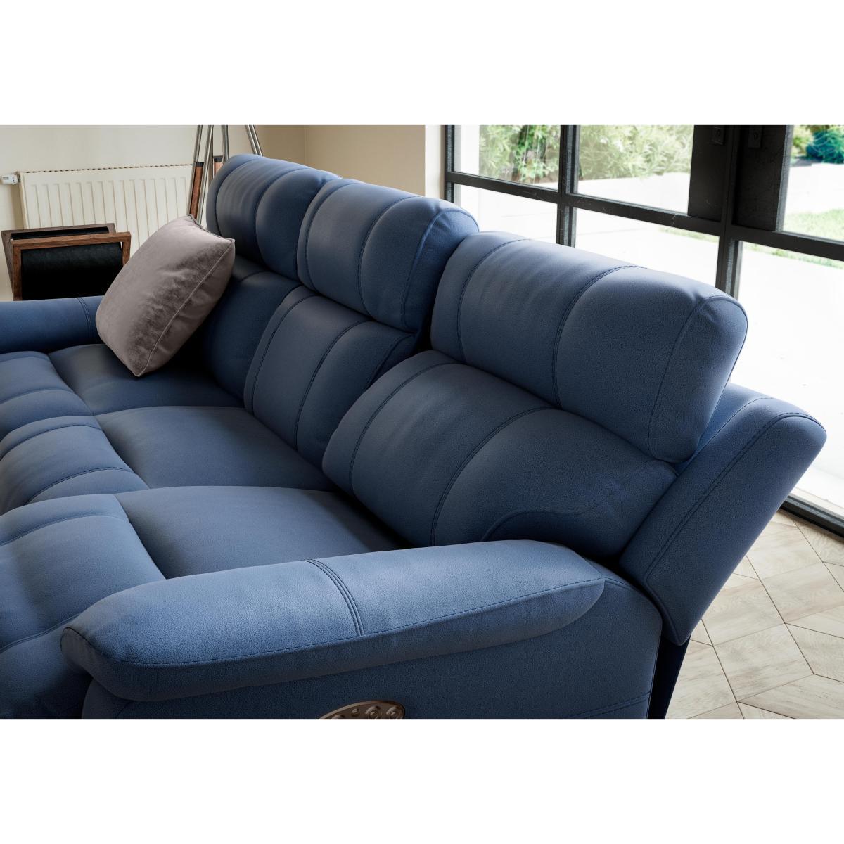 Relax Station Komodo 3 Seater Fabric Recliner Sofa - Blue – image 2