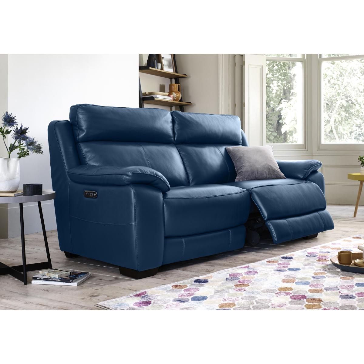 Starlight Express 3 Seater Leather Sofa - Grey- World of Leather – image 2