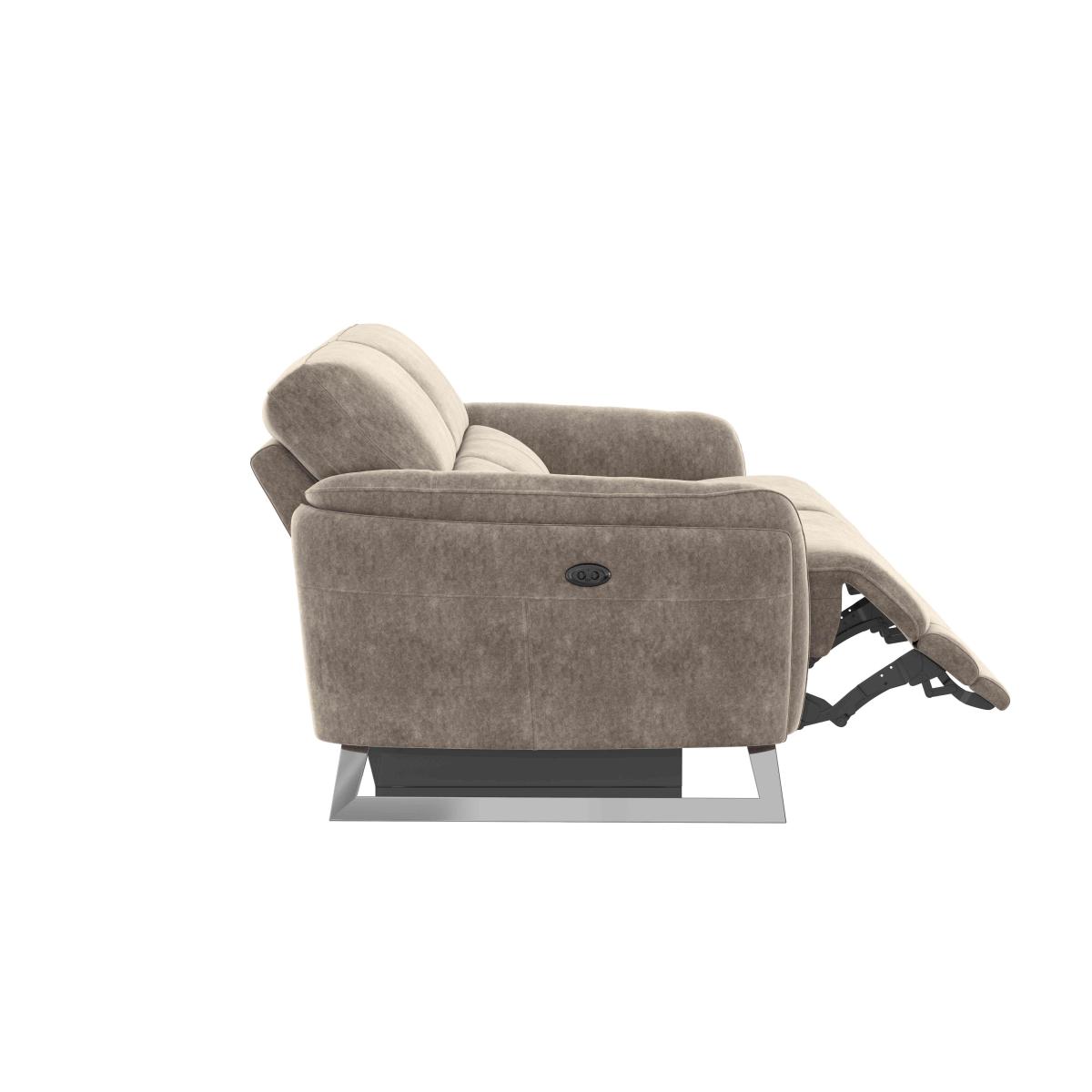 Amarilla 3 Seater Fabric Power Recliner Sofa - Cream – image 4