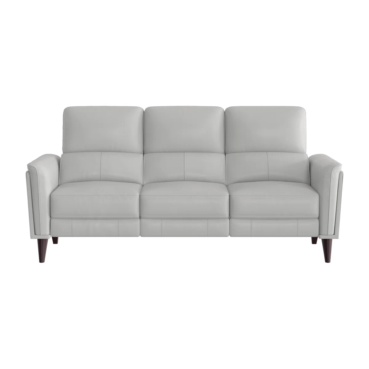 Compact Collection Klein 3 Seater NC Leather Power Recliner Sofa with Telescopic Headrests - Grey